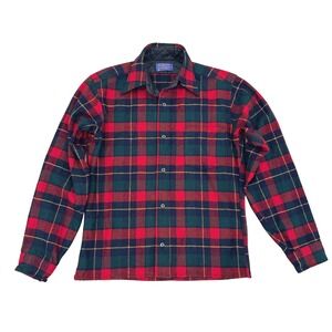 VTG! Pendleton 100% Virgin Wool Shirt Jacket Plaid Flannel Button Up S USA Retro